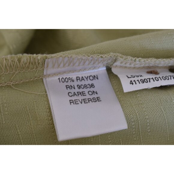 Port Authority Island Series Ladies Green Small Palm Tree Jaquard Camp Shirt NWT - Picture 8 of 9